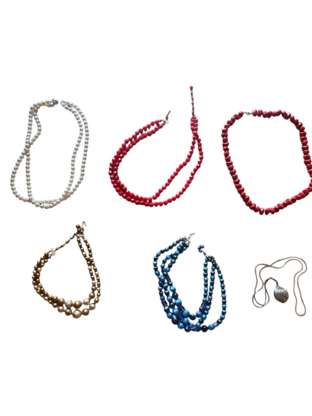 Lot of 6 vintage costume jewelry chunky necklaces